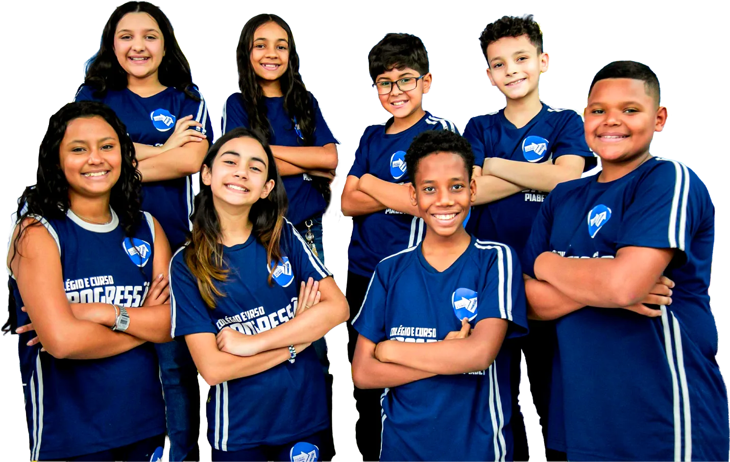 Turma de alunos aprovados do Colégio e Curso Progressão Piabetá